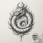 A watercolor tattoo of shenron the dragon, fr… – tattoo sketch (№1751456155_0, 02.07.2025 11:35) — tattoovalue.net
