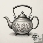 Teapot, tattoo sketch design, moderately deta… – tattoo sketch (№1751456409_0, 02.07.2025 11:40) — tattoovalue.net