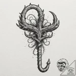 A linework tattoo of the hook hand from candy… – tattoo sketch (№1751456663_0, 02.07.2025 11:44) — tattoovalue.net