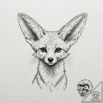 A fennec fox with large ears, tattoo drawing… – tattoo sketch (№1751457454_0, 02.07.2025 11:57) — tattoovalue.net