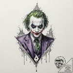 The joker’s playing card, artistic tattoo ske… – tattoo sketch (№1751457535_0, 02.07.2025 11:58) — tattoovalue.net