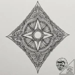 A neo-traditional design of the shuriken-like… – tattoo sketch (№1751457617_0, 02.07.2025 12:00) — tattoovalue.net