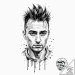 A trash polka portrait of travis bickle from… – tattoo sketch (№1751458035_0, 02.07.2025 12:07) — tattoovalue.net