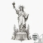 Motherland (statue), ink illustration for tat… – tattoo sketch (№1751458207_0, 02.07.2025 12:10) — tattoovalue.net