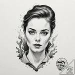 A watercolor sketch of shosanna’s face projec… – tattoo sketch (№1751458287_0, 02.07.2025 12:11) — tattoovalue.net