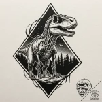 149. (jurassic park) a minimalist linework ta… – tattoo sketch (№1751458877_0, 02.07.2025 12:21) — tattoovalue.net