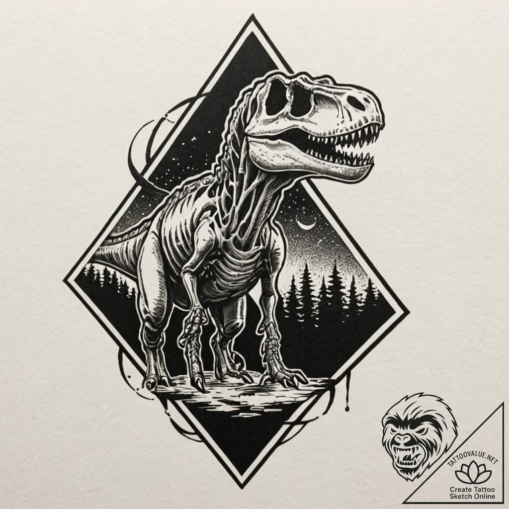 149. (jurassic park) a minimalist linework ta... - tattoo sketch (№1751458877_0, 02.07.2025 12:21) — tattoovalue.net