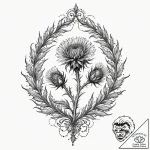 Thistle, concept art for tattoo, black and re… – tattoo sketch (№1751459034_0, 02.07.2025 12:23) — tattoovalue.net