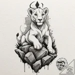 A watercolor sketch of simba from the lion ki… – tattoo sketch (№1751467475_0, 02.07.2025 14:44) — tattoovalue.net