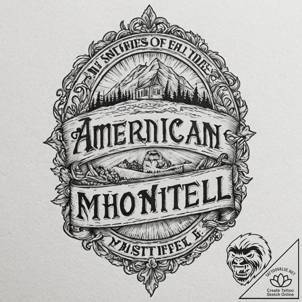 A minimalist sketch of the bates motel sign,,... - tattoo sketch (№1751467553_0, 02.07.2025 14:45) — tattoovalue.net