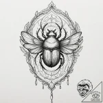 Scarab, concept art for tattoo, studio lighti… – tattoo sketch (№1751467963_0, 02.07.2025 14:52) — tattoovalue.net