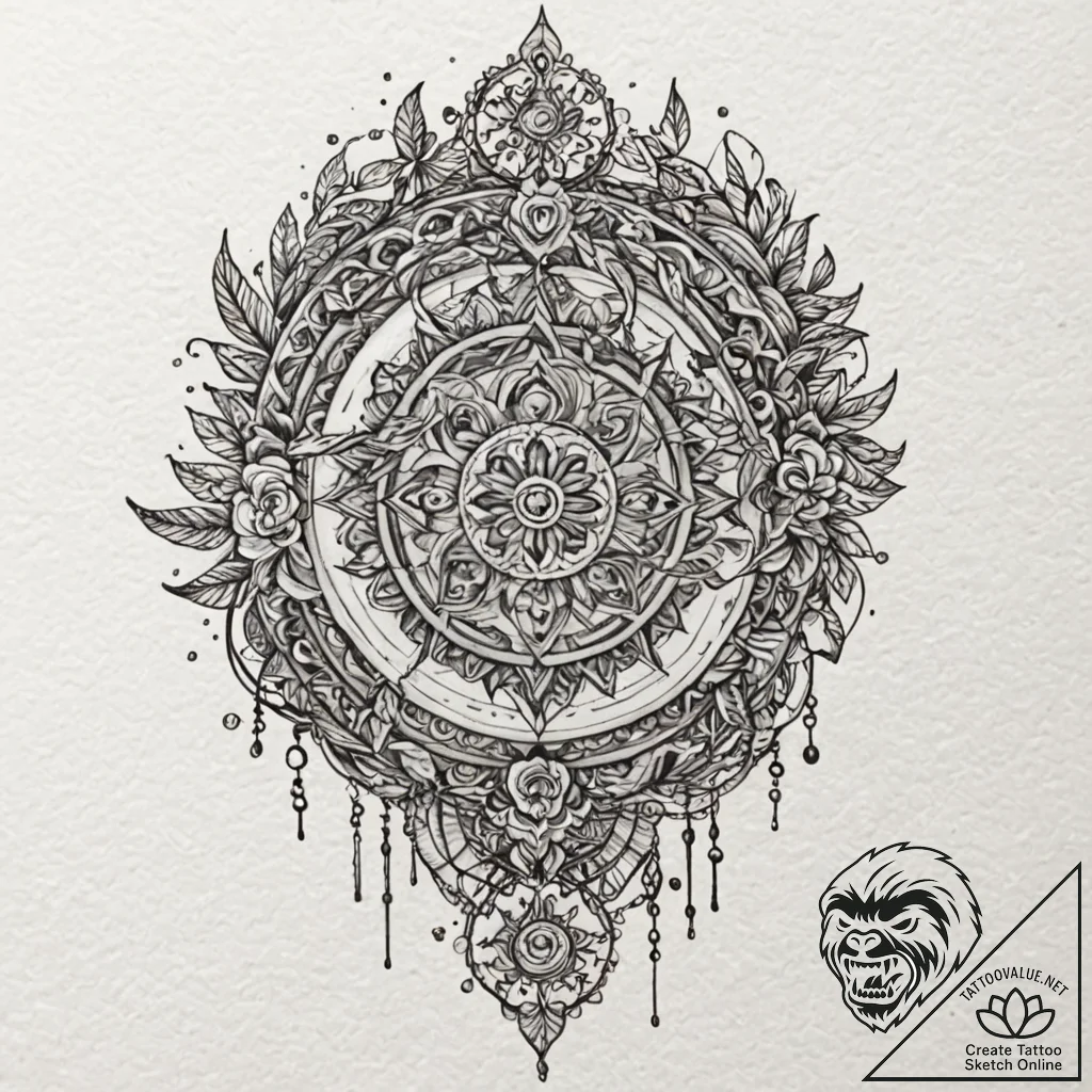 Chain, tattoo flash sheet design, watercolor... - tattoo sketch (№1751468041_0, 02.07.2025 14:54) — tattoovalue.net