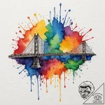 Bifrost bridge, tattoo line art, clean lines,… – tattoo sketch (№1751468217_0, 02.07.2025 14:56) — tattoovalue.net