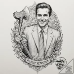 A neo-traditional portrait of patrick bateman… – tattoo sketch (№1751468298_0, 02.07.2025 14:58) — tattoovalue.net