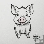 Pig, tattoo drawing outline, rough sketchy li… – tattoo sketch (№1751468380_0, 02.07.2025 14:59) — tattoovalue.net