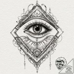 Eye of ra, tattoo line art, stylized interpre… – tattoo sketch (№1751468961_0, 02.07.2025 15:09) — tattoovalue.net
