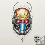 A linework tattoo of star-lord’s helmet,, tat… – tattoo sketch (№1751469289_0, 02.07.2025 15:14) — tattoovalue.net