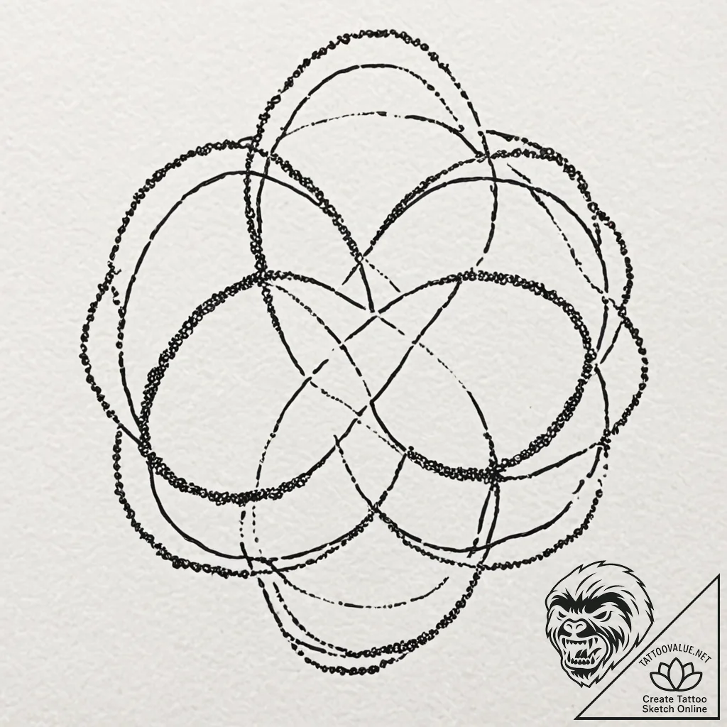 Infinity, artistic tattoo sketch, dotwork sha... - tattoo sketch (№1751469696_0, 02.07.2025 15:21) — tattoovalue.net
