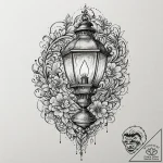 Lantern, tattoo flash sheet design, studio li… – tattoo sketch (№1751469778_0, 02.07.2025 15:22) — tattoovalue.net