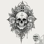 A watercolor sketch of gotham city, dark and… – tattoo sketch (№1751470108_0, 02.07.2025 15:28) — tattoovalue.net