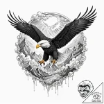 Tattoo design, the great eagle hraesvelgr at… – tattoo sketch (№1751470275_0, 02.07.2025 15:31) — tattoovalue.net