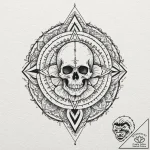Tattoo design, a tank’s tread mark, the patte… – tattoo sketch (№1751470706_0, 02.07.2025 15:38) — tattoovalue.net