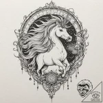 Tattoo design, sleipnir, his mane and tail ar… – tattoo sketch (№1751471033_0, 02.07.2025 15:43) — tattoovalue.net