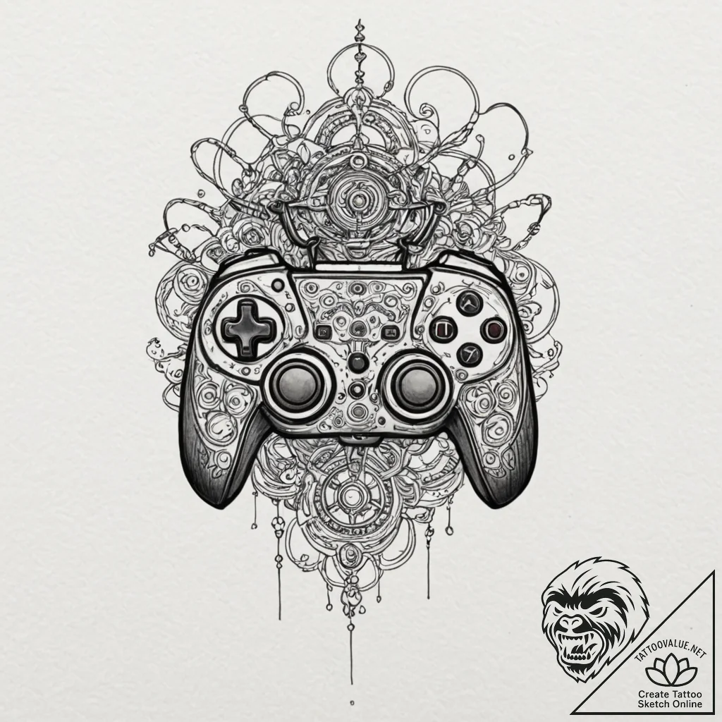 Tattoo design, the controller of a drone, the... - tattoo sketch (№1751471279_0, 02.07.2025 15:47) — tattoovalue.net