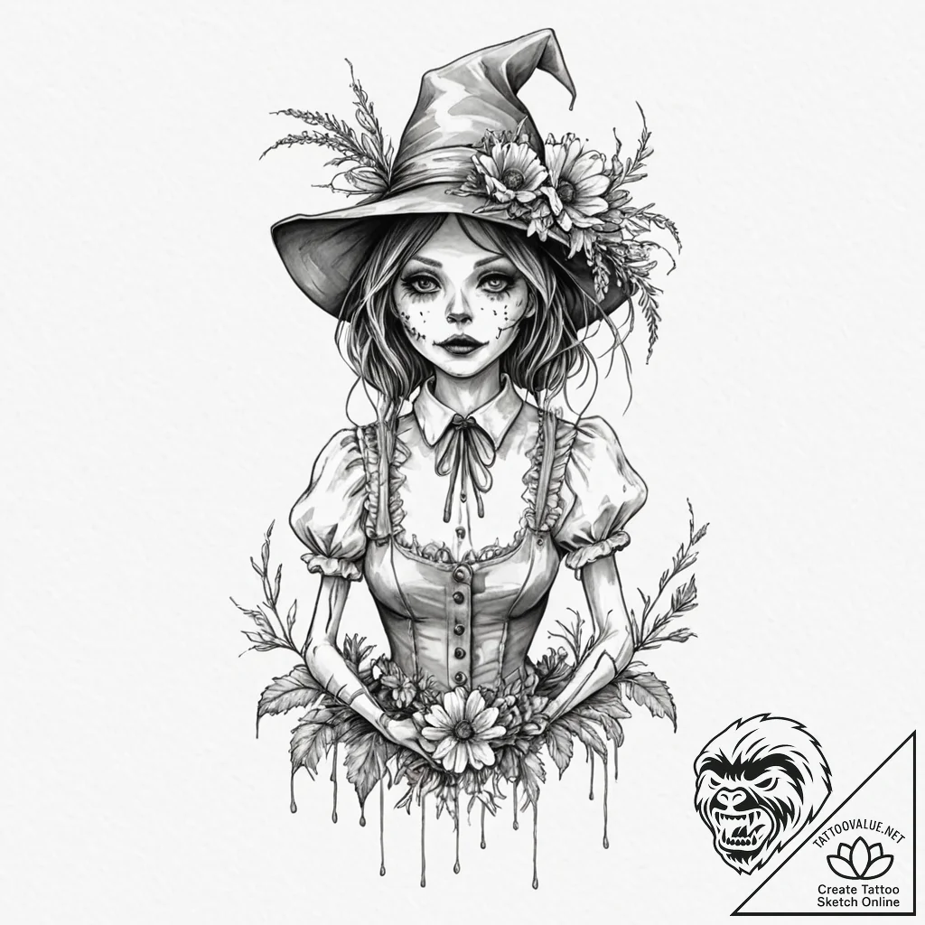 Tattoo design, a stunningly beautiful woman w... - tattoo sketch (№1751473531_0, 02.07.2025 16:25) — tattoovalue.net