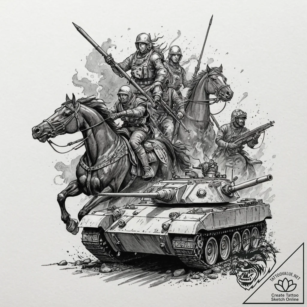 Tattoo design, the four horsemen of the apoca... - tattoo sketch (№1751473612_0, 02.07.2025 16:26) — tattoovalue.net