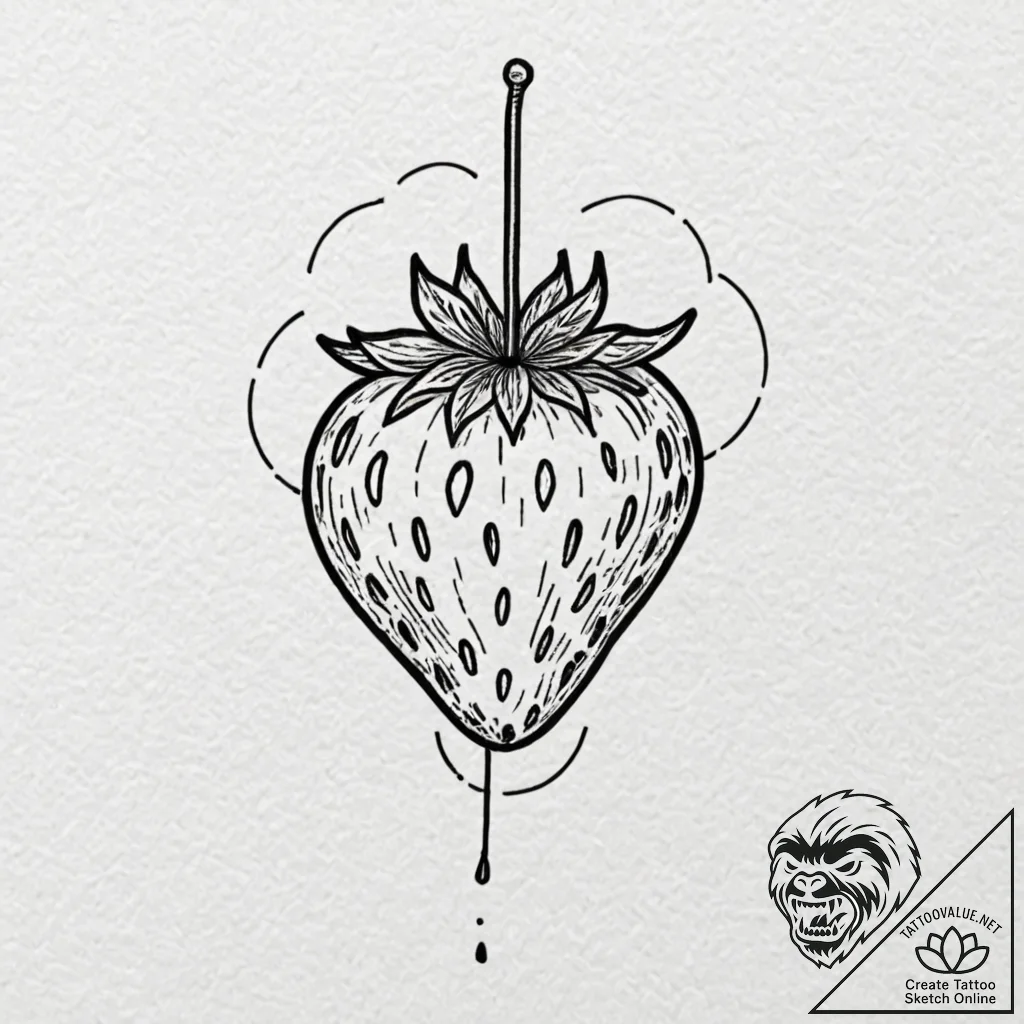 Tattoo design, handpoke style, a tiny cartoon... - tattoo sketch (№1751473776_0, 02.07.2025 16:29) — tattoovalue.net