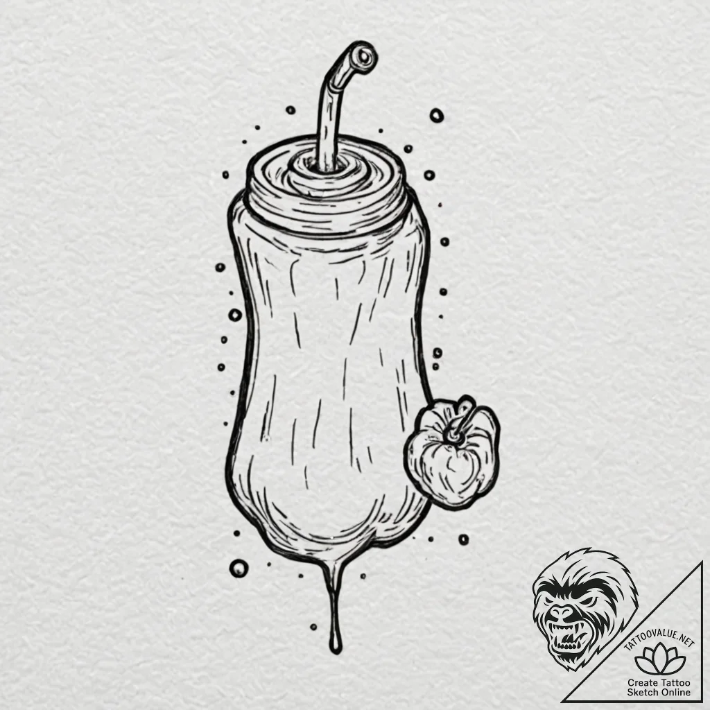 Tattoo design, handpoke style, a loading bar... - tattoo sketch (№1751473857_0, 02.07.2025 16:30) — tattoovalue.net