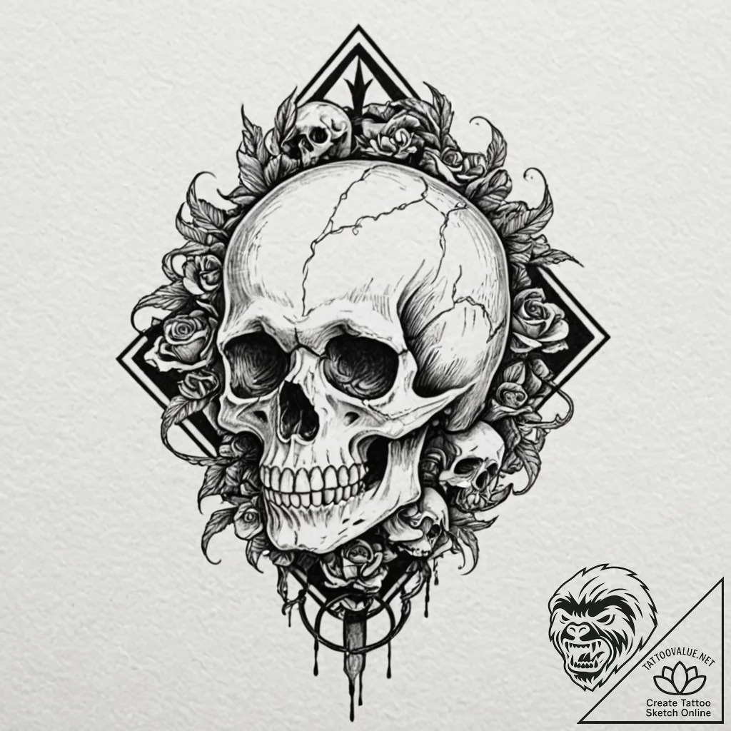 Tattoo design, a tank's tread mark, the patte... - tattoo sketch (№1751474266_0, 02.07.2025 16:37) — tattoovalue.net