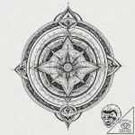 Tattoo design, a complex, symmetrical glyph t… – tattoo sketch (№1751474512_0, 02.07.2025 16:41) — tattoovalue.net