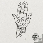 Tattoo design, handpoke style, a band-aid ove… – tattoo sketch (№1751474594_0, 02.07.2025 16:43) — tattoovalue.net