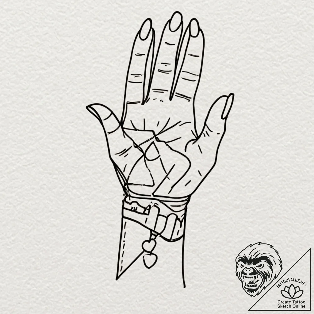 Tattoo design, handpoke style, a band-aid ove... - tattoo sketch (№1751474594_0, 02.07.2025 16:43) — tattoovalue.net