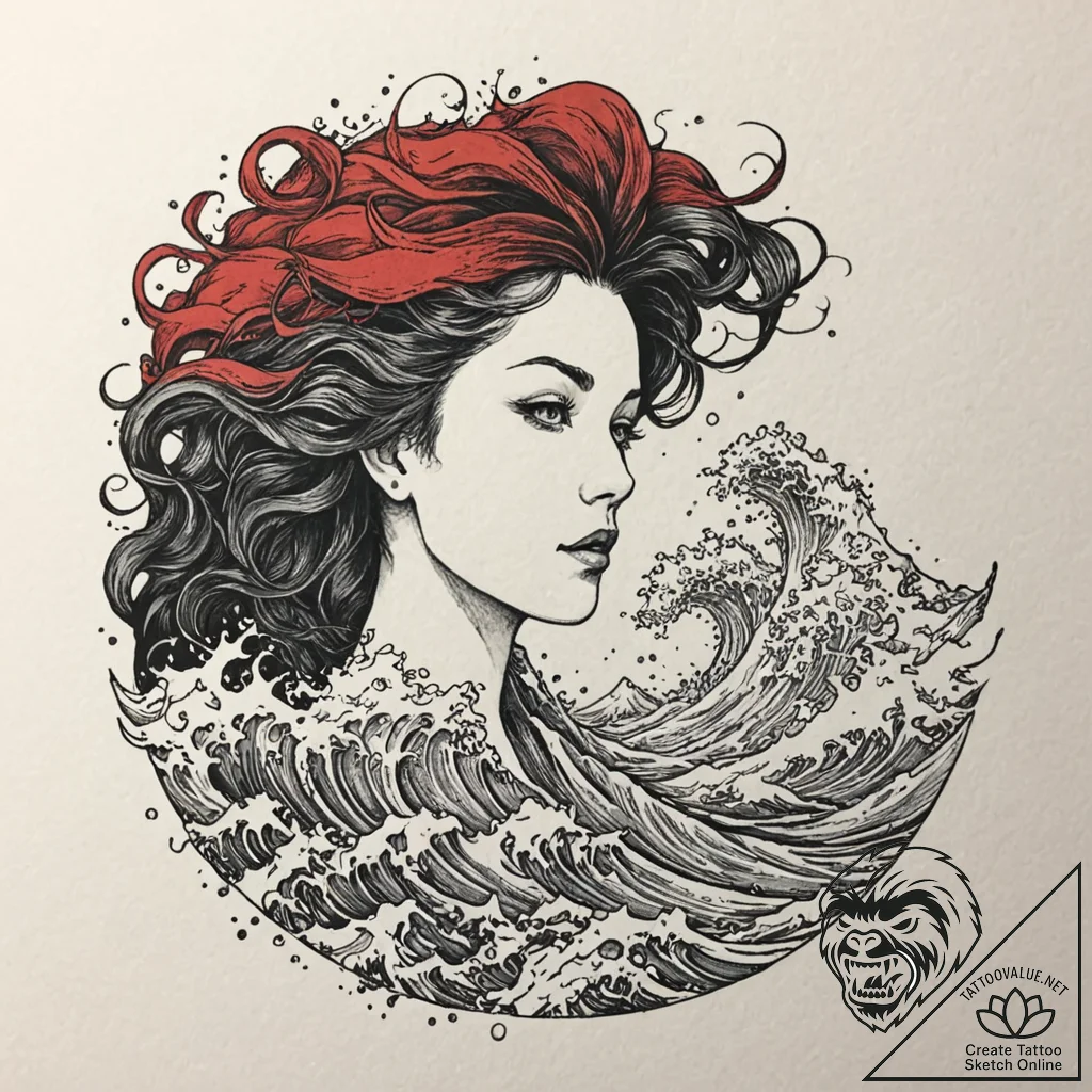 Tattoo design, a human silhouette, filled wit... - tattoo sketch (№1751474758_0, 02.07.2025 16:45) — tattoovalue.net