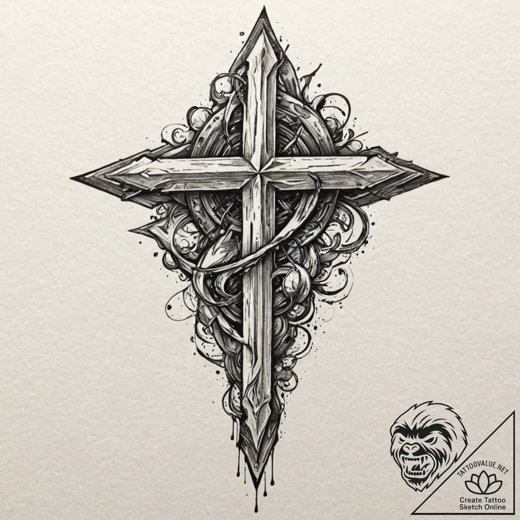 Tattoo design, the bifrost bridge as a smear... - tattoo sketch (№1751475167_0, 02.07.2025 16:52) — tattoovalue.net