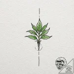 Tattoo design, a single green sprout growing… – tattoo sketch (№1751475249_0, 02.07.2025 16:54) — tattoovalue.net