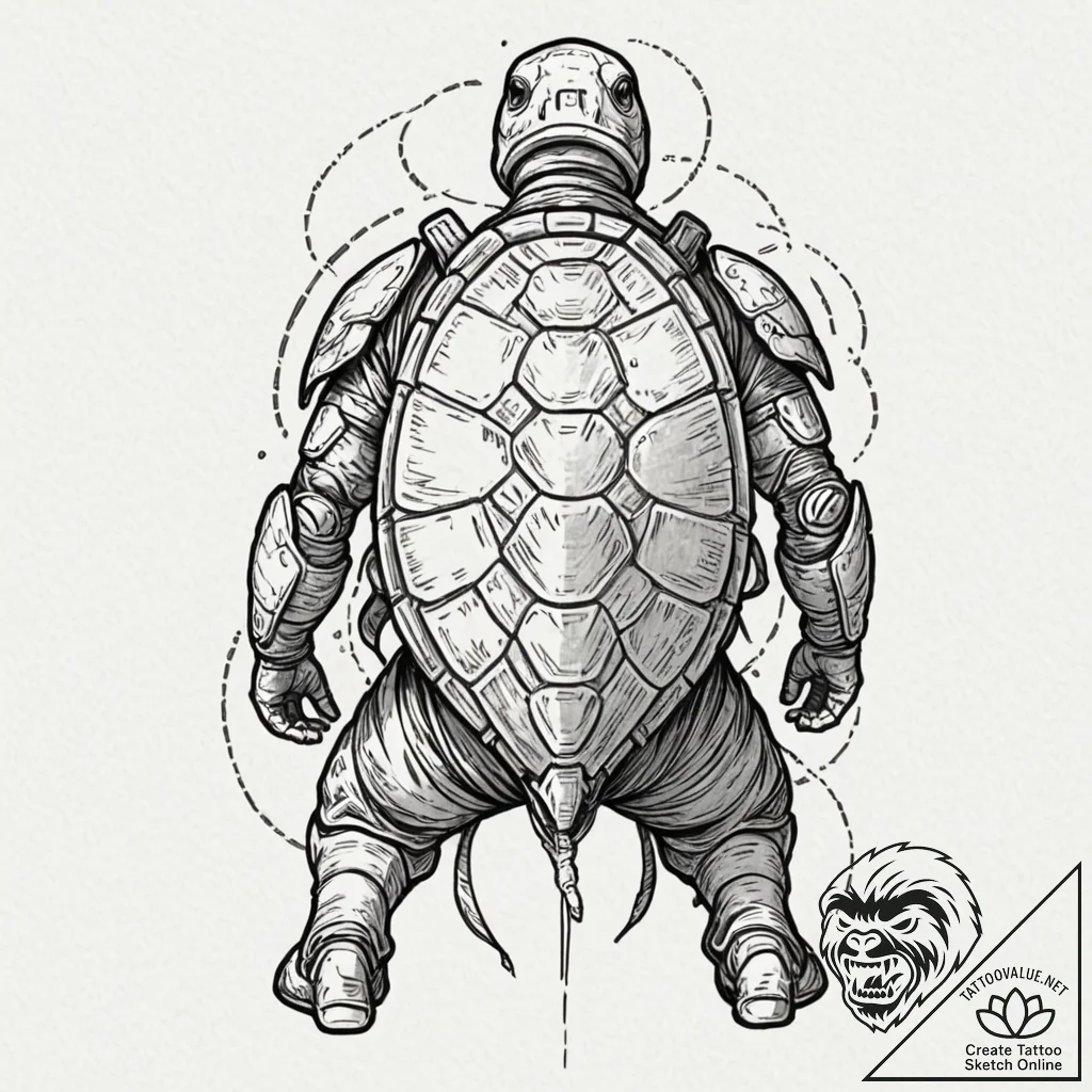 Tattoo design, a soldier's back, loaded with... - tattoo sketch (№1751475586_0, 02.07.2025 16:59) — tattoovalue.net