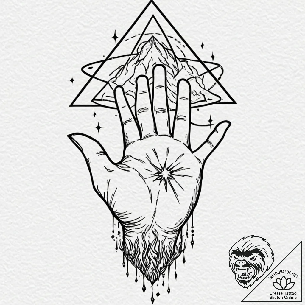 Tattoo design, the alchemical symbol for "as... - tattoo sketch (№1751476506_0, 02.07.2025 17:15) — tattoovalue.net
