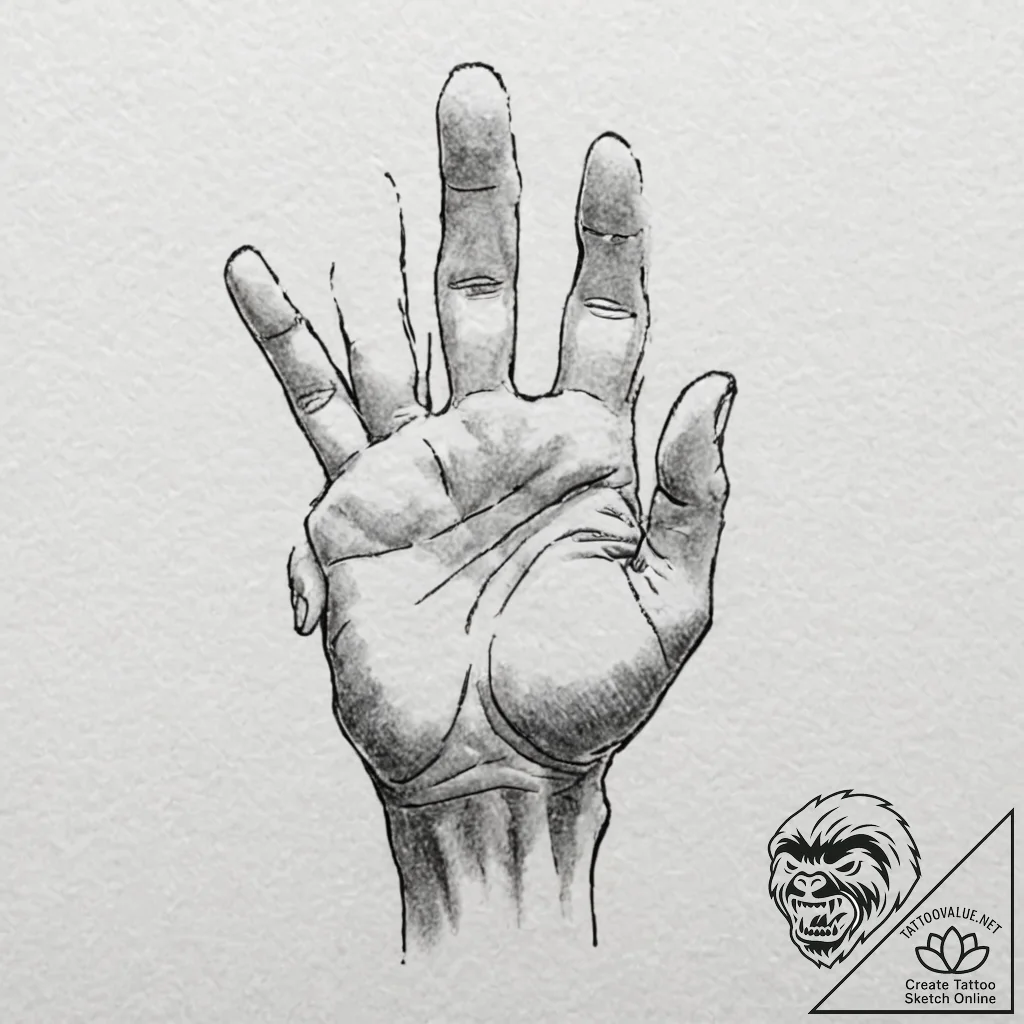 Tattoo design, a human hand breaking free fro... - tattoo sketch (№1751477248_0, 02.07.2025 17:27) — tattoovalue.net