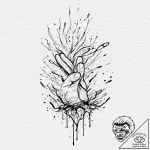 Tattoo design, handpoke style, a stick-figure… – tattoo sketch (№1751478401_0, 02.07.2025 17:46) — tattoovalue.net
