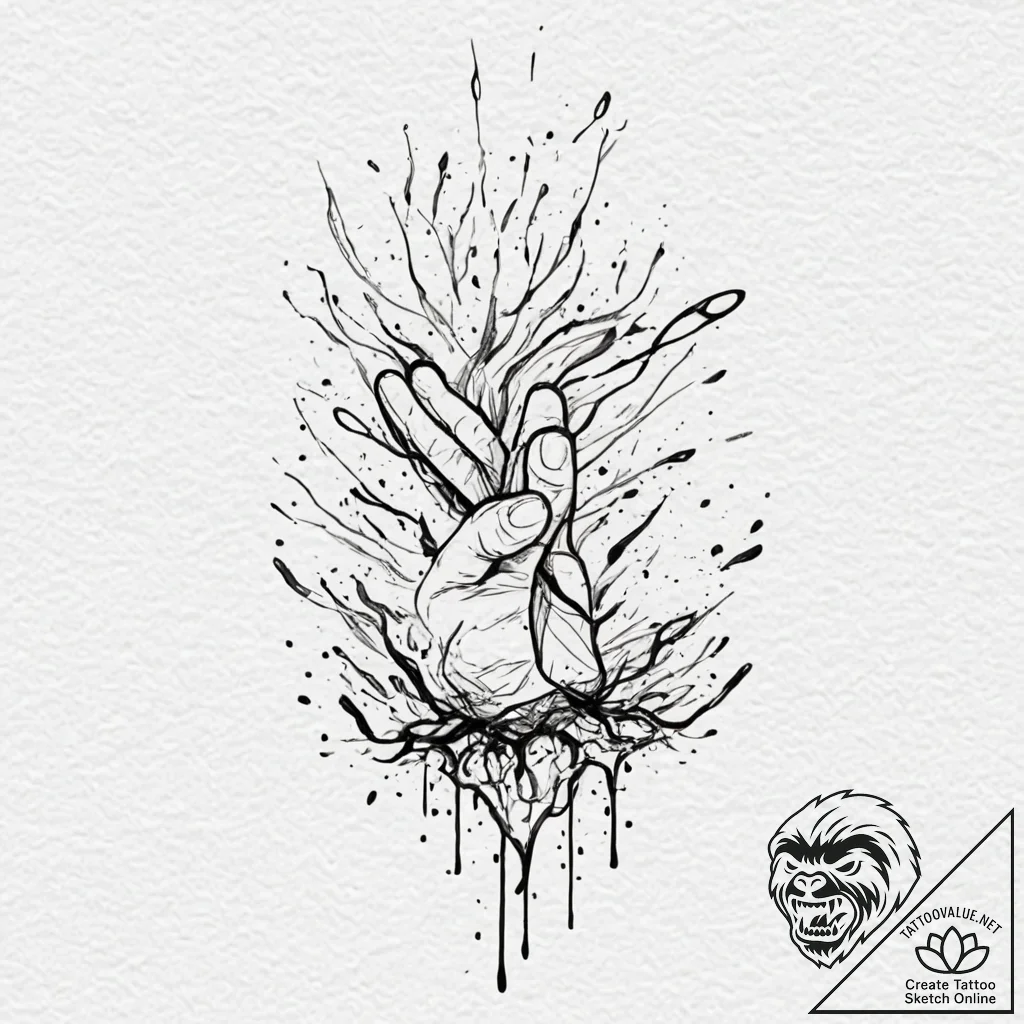 Tattoo design, handpoke style, a stick-figure... - tattoo sketch (№1751478401_0, 02.07.2025 17:46) — tattoovalue.net