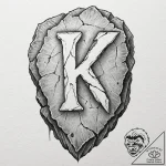Tattoo design, a cracked and weathered rune s… – tattoo sketch (№1751478483_0, 02.07.2025 17:48) — tattoovalue.net