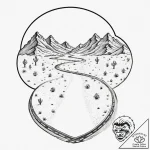 Tattoo design, a road winding through a deser… – tattoo sketch (№1751478819_0, 02.07.2025 17:53) — tattoovalue.net