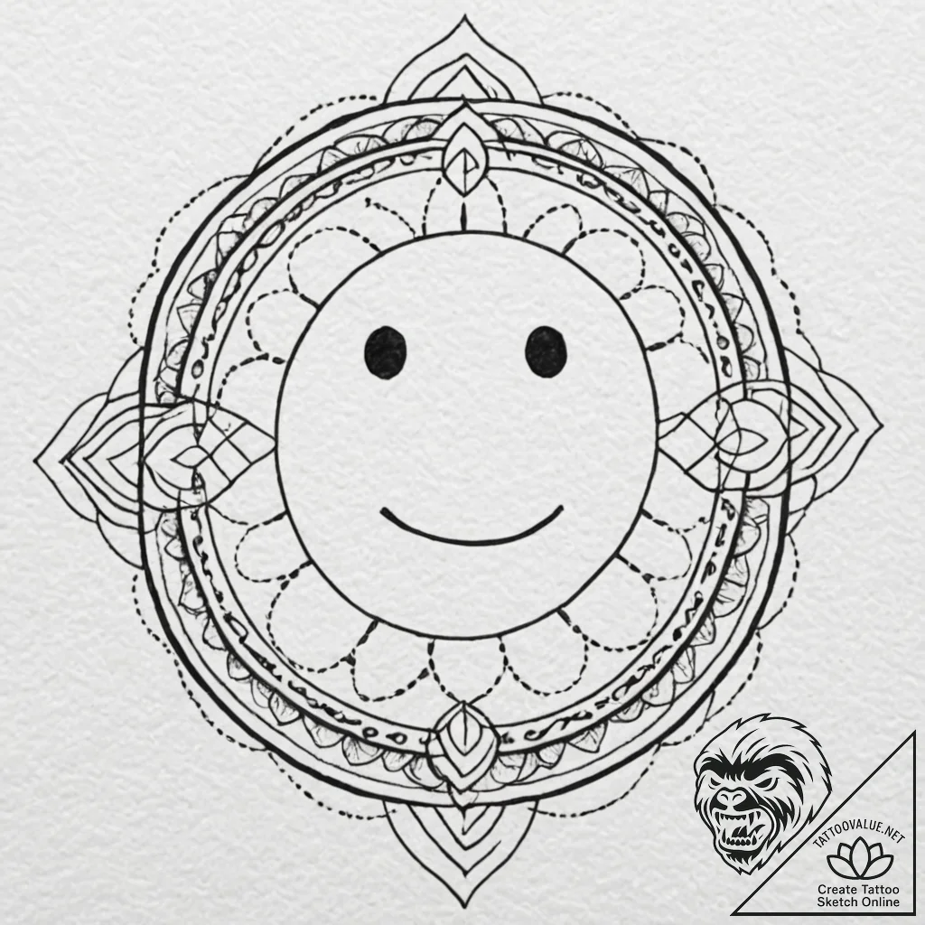 Tattoo design, handpoke style, a wonky, crook... - tattoo sketch (№1751480060_0, 02.07.2025 18:14) — tattoovalue.net