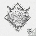 Tattoo design, a flock of birds in the sky, b… – tattoo sketch (№1751480142_0, 02.07.2025 18:15) — tattoovalue.net