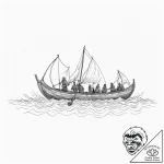 Tattoo design, a viking longship as a soundwa… – tattoo sketch (№1751480893_0, 02.07.2025 18:28) — tattoovalue.net