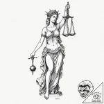 Tattoo design, a lady justice portrait, but s… – tattoo sketch (№1751481474_0, 02.07.2025 18:37) — tattoovalue.net